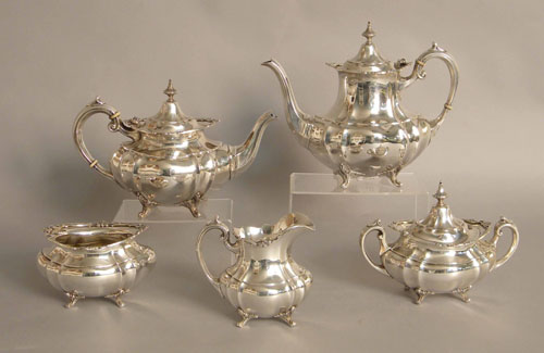 Appraisal: Reed Barton five piece sterling silver tea service in the