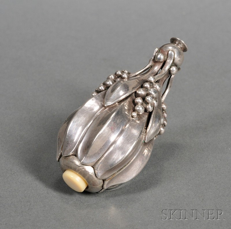 Appraisal: Georg Jensen Sterling Bell Push - formed as a stylized