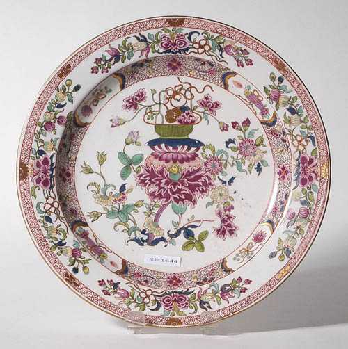 Appraisal: PLATE WITH 'FAMILLE ROSE' DECORATION Vienna circa - Oriental floral