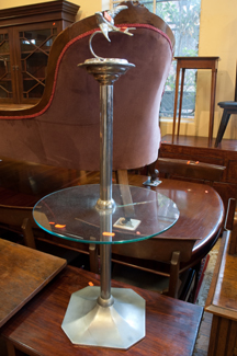 Appraisal: DECO CHROME ASHTRAY STAND AS IS