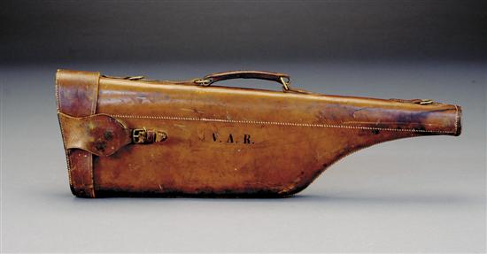 Appraisal: Stitched leather shotgun case circa 'Leg 'o Mutton' form with