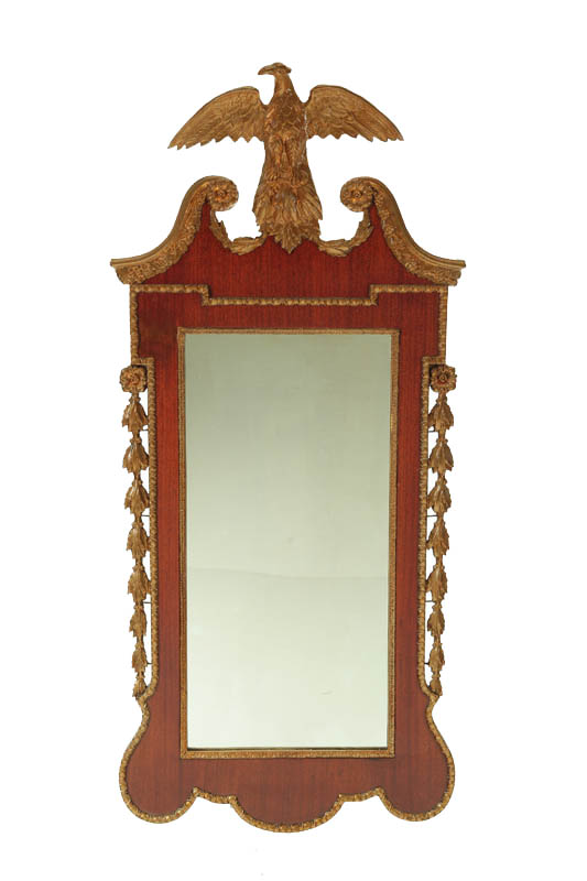 Appraisal: MIRROR Probably American th century mahogany veneer and gilt Large