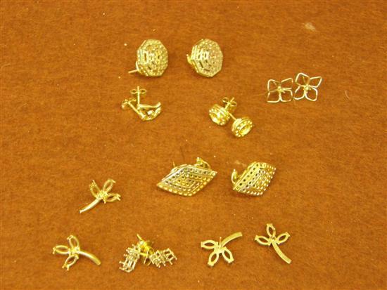 Appraisal: Eight pairs of gold earring castings