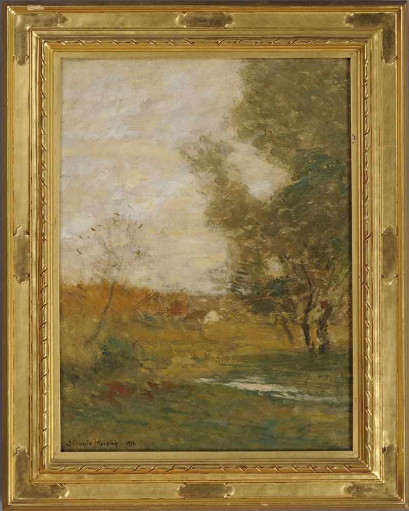 Appraisal: JOHN FRANCIS MURPHY - LANDSCAPE WITH COTTAGE Oil on canvas