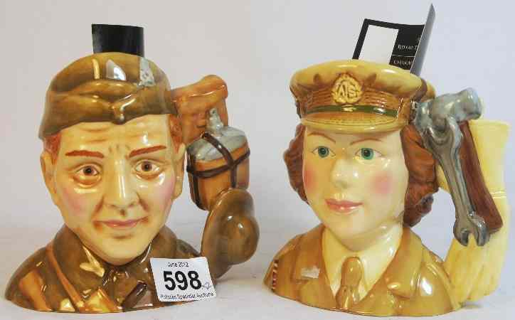 Appraisal: Royal Doulton Intermediate Character Jugs Auxillary Territorial Service D and