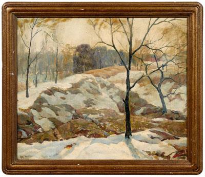 Appraisal: Hal Robinson painting New York Connecticut - winter landscape signed