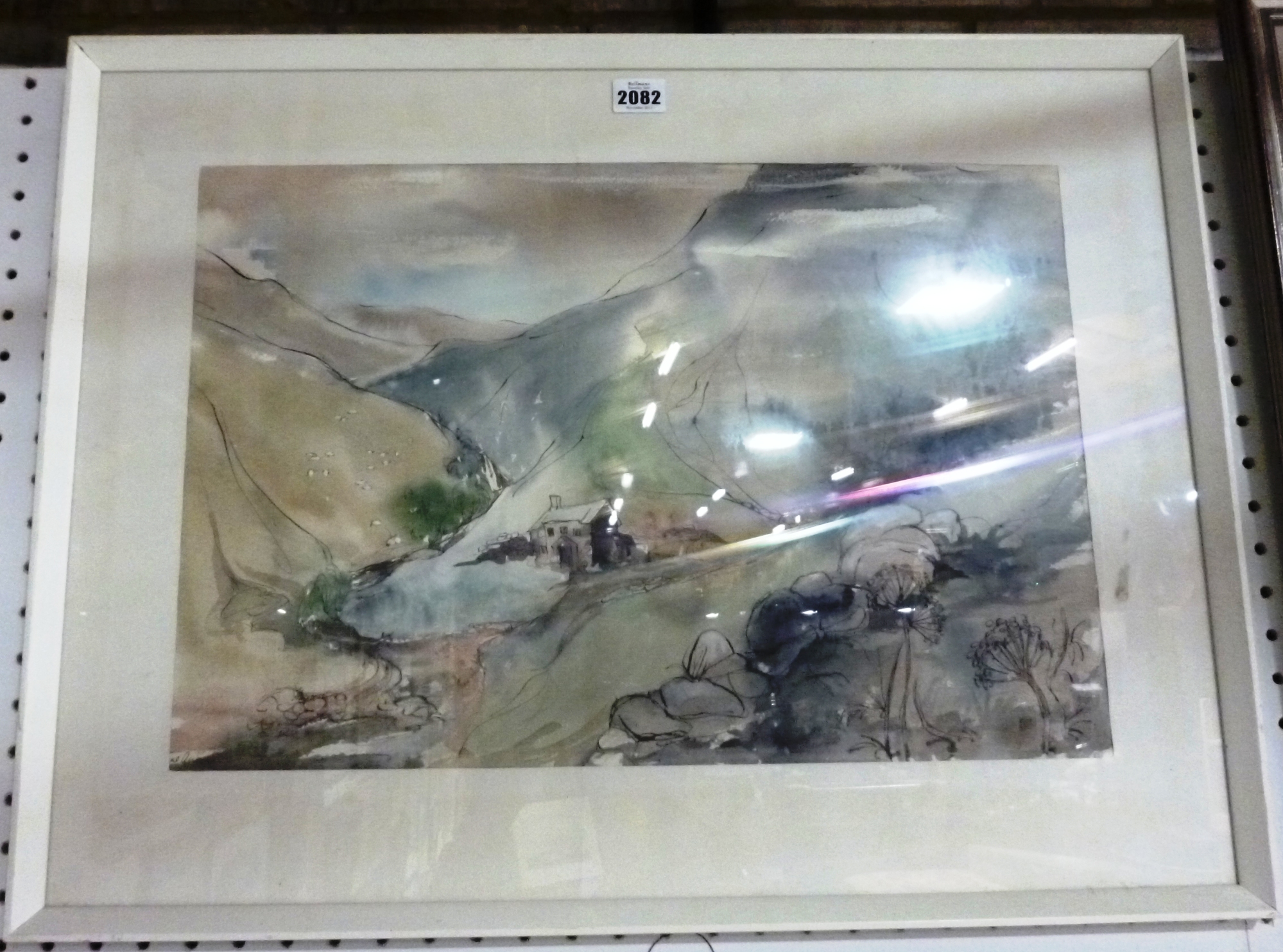 Appraisal: Jane Ancona th century Landscapes a pair pen ink and