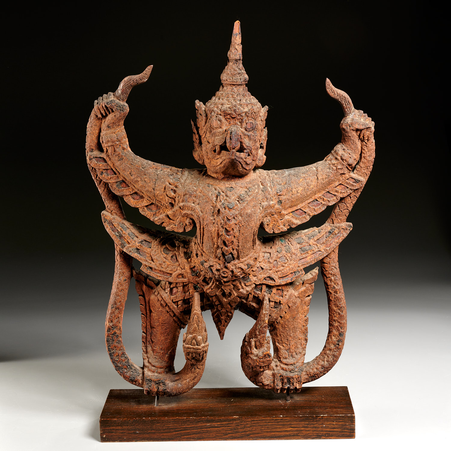 Appraisal: LARGE ANTIQUE THAI CARVED WOOD GARUDA Late Ayutthaya Period th