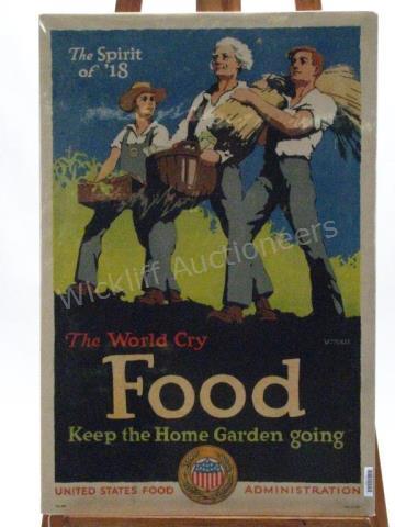 Appraisal: A World War I United States Food Administration poster The