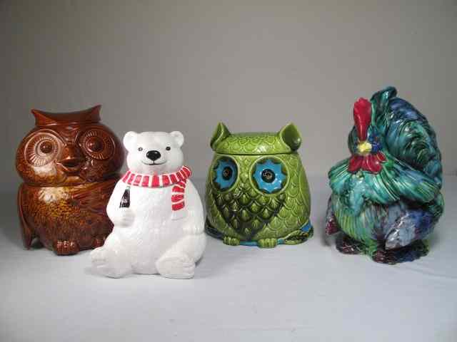 Appraisal: Lot of four hand painted porcelain figural cookie jars Includes