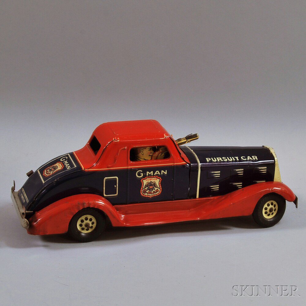 Appraisal: Louis Marx Lithographed Tin and Pressed Steel Wind-up G-Man Pursuit