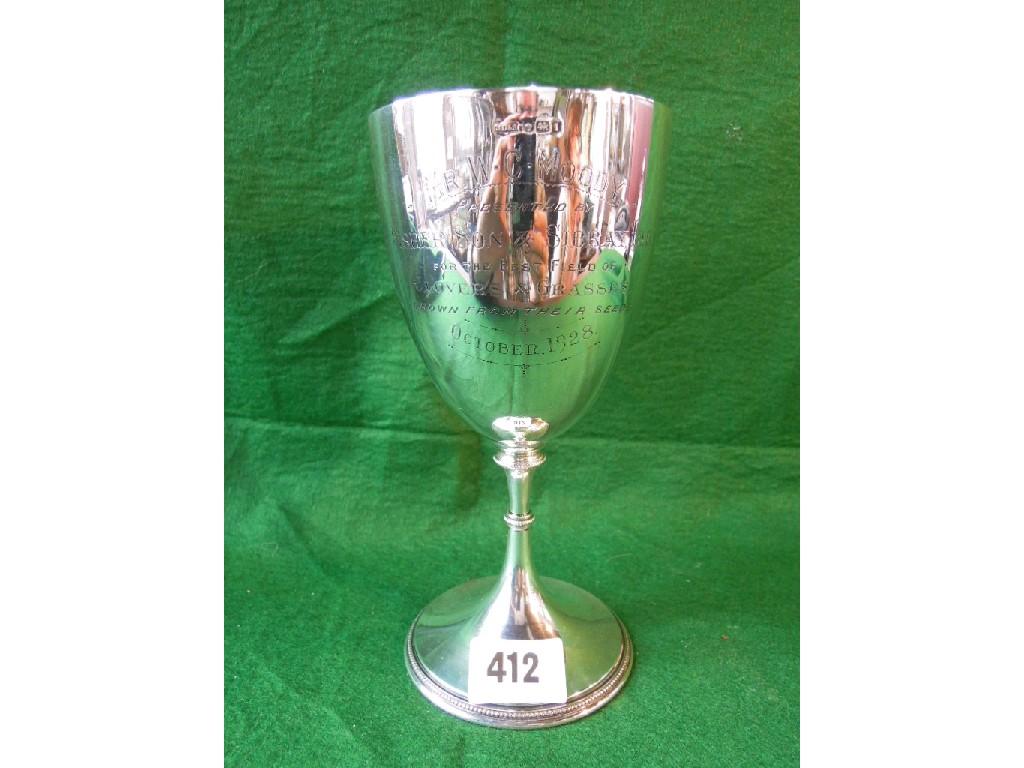 Appraisal: A silver trophy cup bearing an inscription made by James