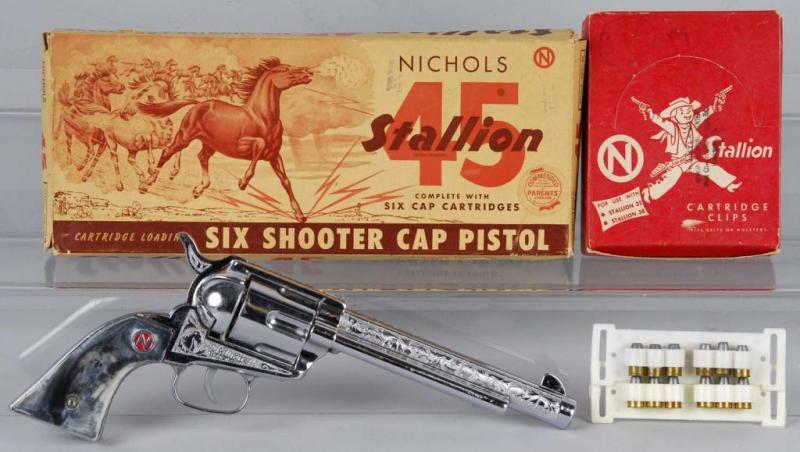 Appraisal: Nichols Stallion Six Shooter Cap Pistol Toy Description This Stallion