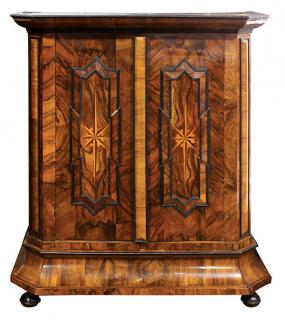 Appraisal: Dutch partial ebonized and marquetry decorated armoire Dutch partial ebonized