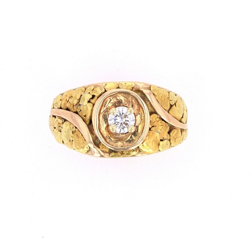 Appraisal: 's European Cut K Gold Nugget Ring For your bidding