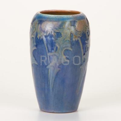 Appraisal: NEWCOMB COLLEGE Cabinet vase with floral decoration New Orleans LA