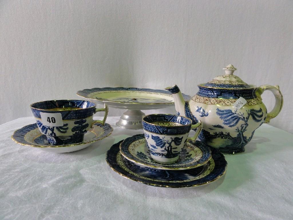 Appraisal: An extensive collection of Booths Real Old Willow pattern teawares