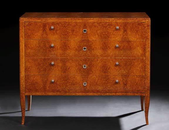 Appraisal: Art Deco-Style Burlwood Commode in the Louis XV taste the