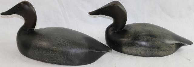 Appraisal: TWO WOODEN DECOYS BY TOM CHAMBERS ONTARIO CANADA TO INCLUDE