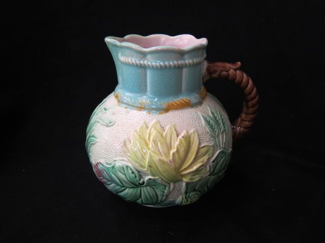 Appraisal: Majolica Pottery Pitcher Waterlily decor