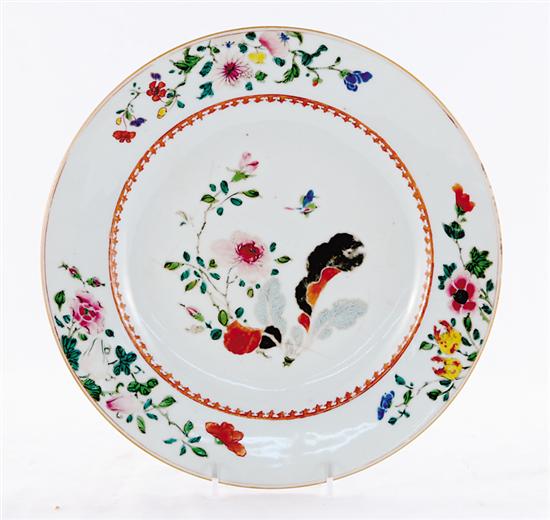 Appraisal: Chinese Export famille rose plate late th century floral border