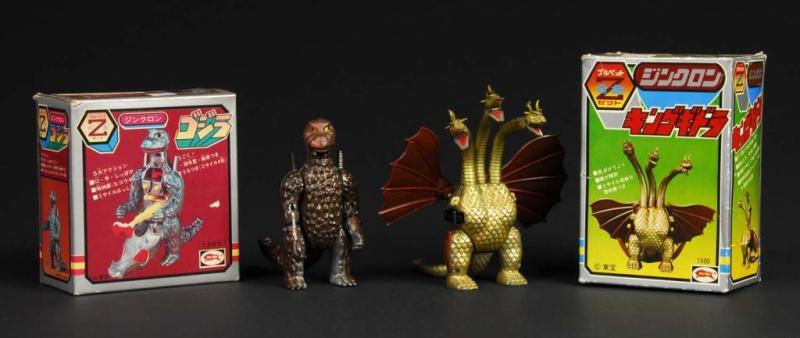 Appraisal: Lot of Zinclon Gojira Godzilla King Ghidora Description Japanese Made