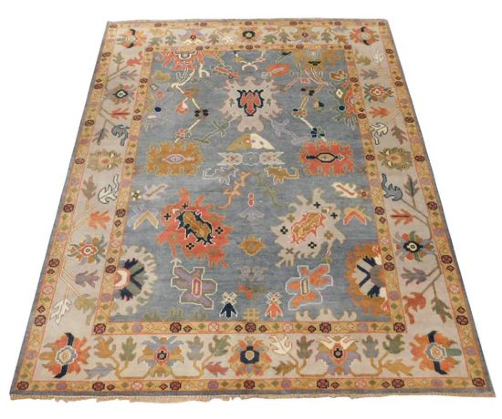 Appraisal: RUG Turkish Angora Oushak ' x ' hand-woven wool on