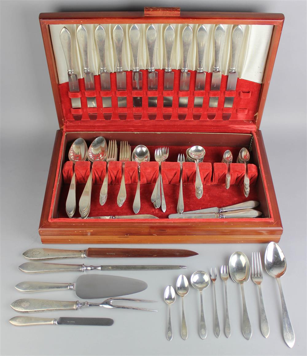 Appraisal: TIFFANY CO 'FANEUIL' PATTERN SILVER PART FLATWARE SERVICE marked Tiffany