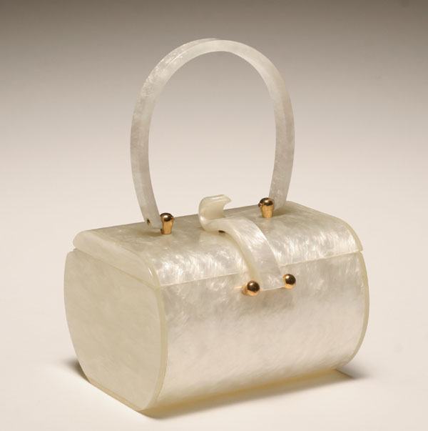 Appraisal: Vintage white pearlescent handbag by Wilardy New York Marked on