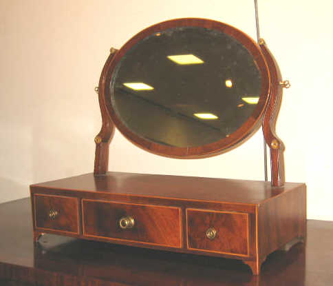 Appraisal: ENGLISH TH CENTURY MAHOGANY DRESSING MIRROR Table top unit with