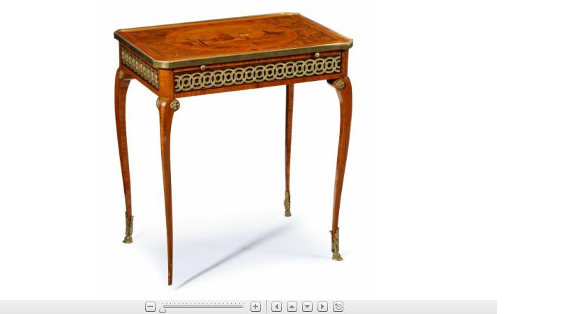 Appraisal: Louis XV gilt bronze mounted marquetry inlaid kingwood table crire