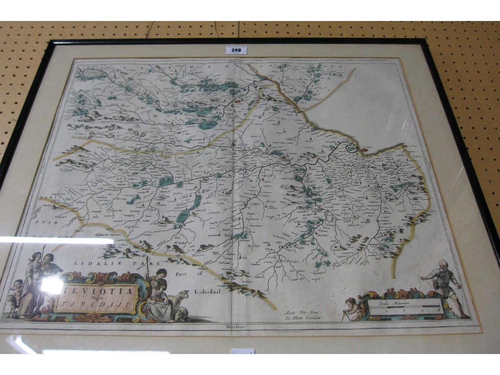 Appraisal: Framed map of Teviot by Timothy Pont hand coloured