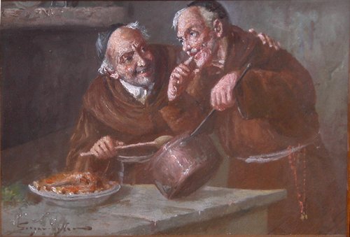 Appraisal: Artist Scognamiglio Edwardo Italian Title Tasting the Stew Date Medium