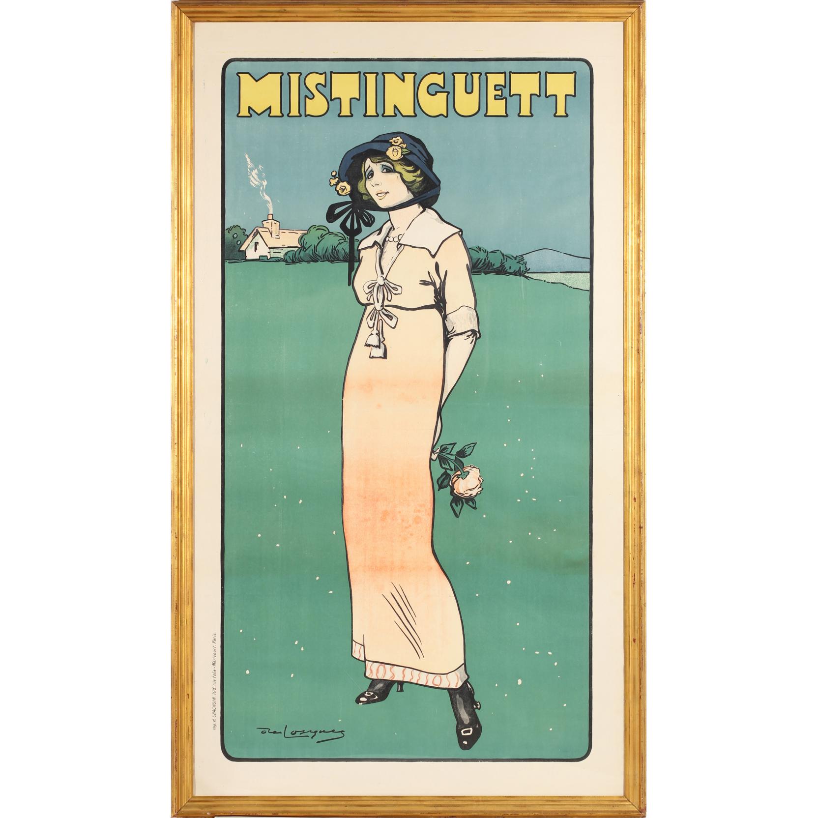 Appraisal: Daniel De Losques French - Mistinguett Poster color lithograph printed