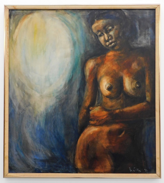 Appraisal: B GILLIS AFRICAN AMERICAN FEMALE NUDE PAINTING United States Impressionist