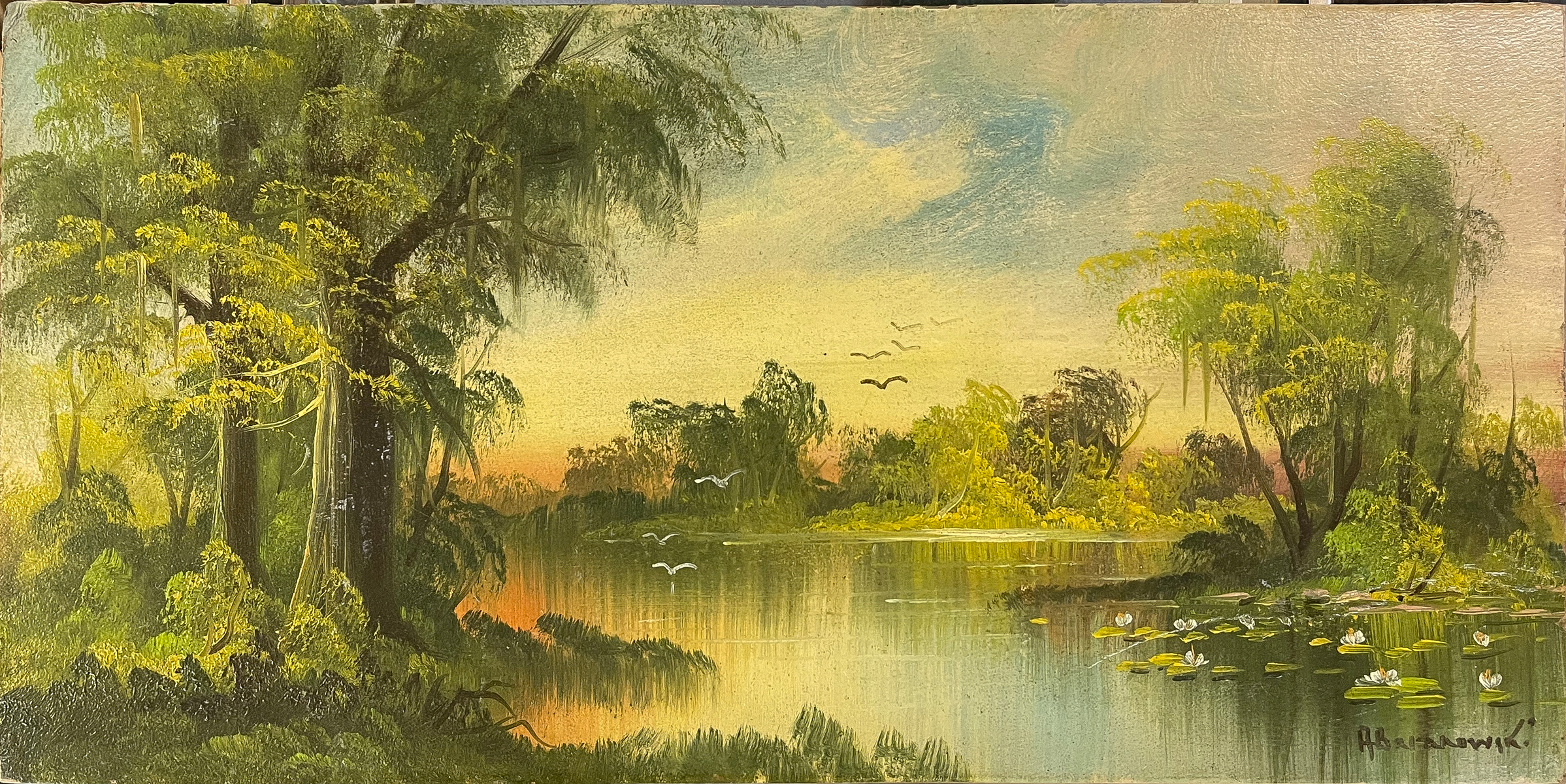 Appraisal: BARANOWSKI Alexander American - Florida Backwater Scene Oil Board ''