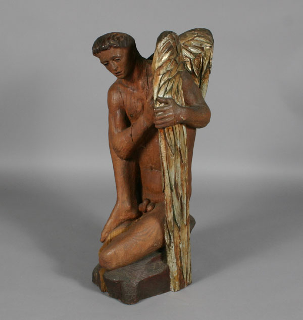 Appraisal: Robert Lohman American - hand carved wood sculpture of an