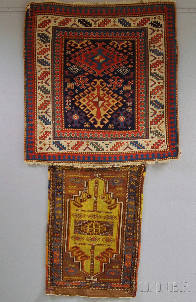 Appraisal: Kazak Fragment and an Anatolian Yastik late th early th