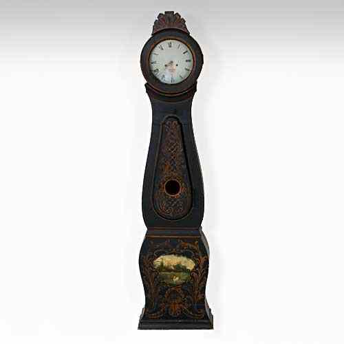 Appraisal: A Swedish Mora Painted Tall Case Clock circa having a