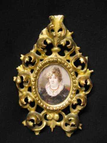 Appraisal: Miniature Painting on Ivory portrait of young lady signed Stieler