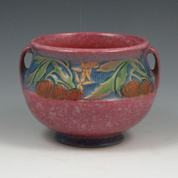 Appraisal: Roseville Baneda - squat vase in plum Very good glaze