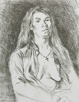 Appraisal: Raphael Soyer American - Seated woman with a cross Etching