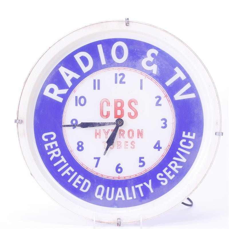 Appraisal: CBS Hytron Tubes Radio TV Vintage Advertising lighted wall clock