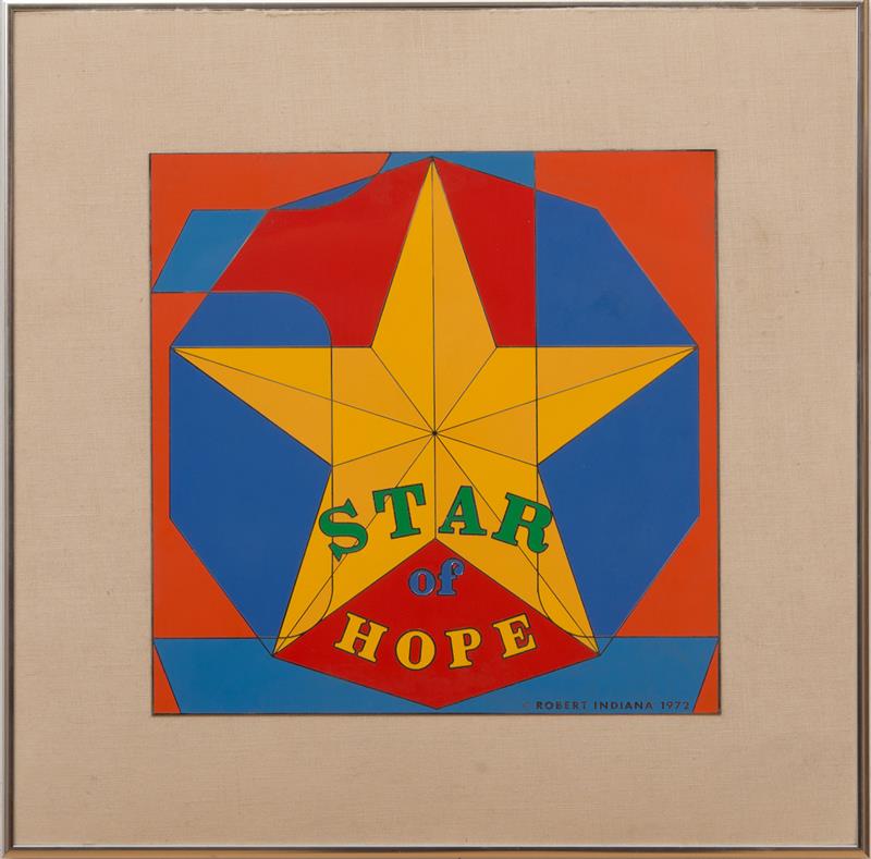 Appraisal: ROBERT INDIANA b STAR OF HOPE TWO PLAQUES Two enamel