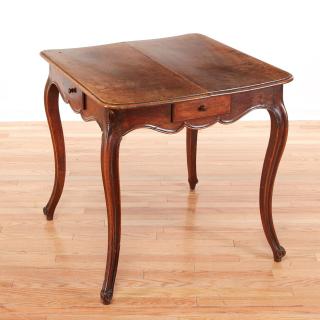 Appraisal: French Provincal walnut game table French Provincal walnut game table