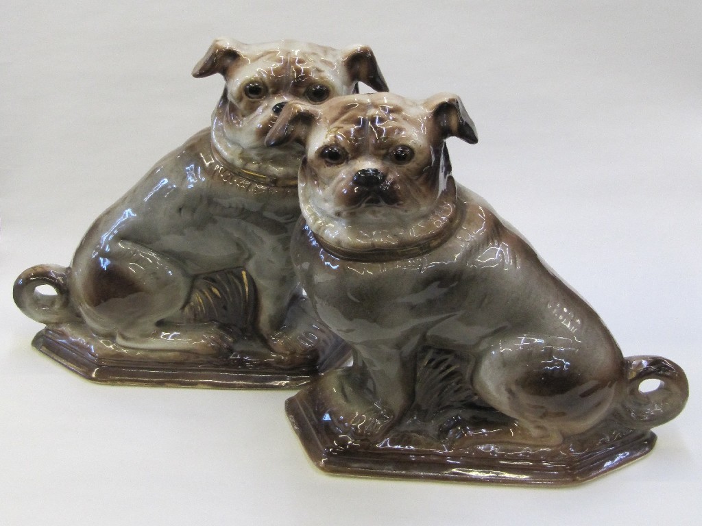 Appraisal: Pair of Bo'ness pottery figures of pug dogs