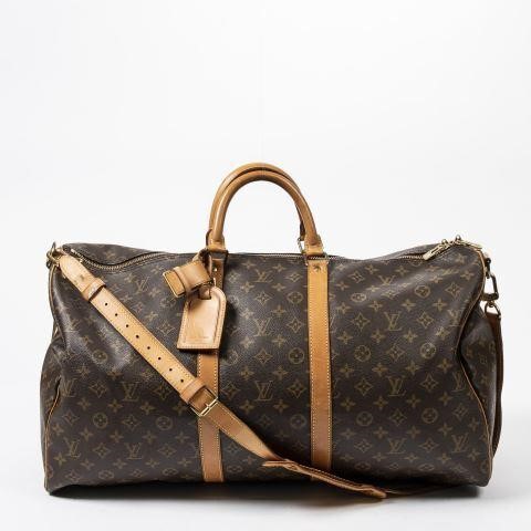 Appraisal: Louis Vuitton Keepall Bandouliere travel bag in brown monogram coated