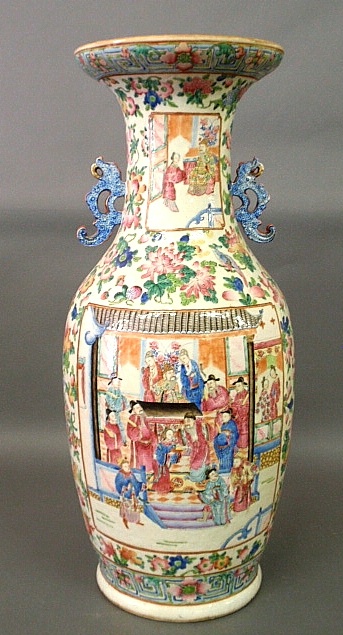 Appraisal: - Palace size colorful Chinese porcelain Rose Medallion urn probably