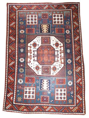 Appraisal: A Karachopf Kazak rug late nineteenth century the centre with