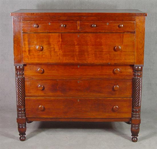 Appraisal: Cherry Empire Chest of Drawers Circa Two over one over